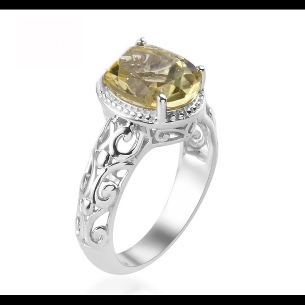 2.45 ctw Brazilian Lemon Quartz Ring size 8